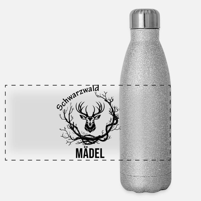 Schwarzwald Mädel Panorama Glitzer Isolierflasche 500 ml