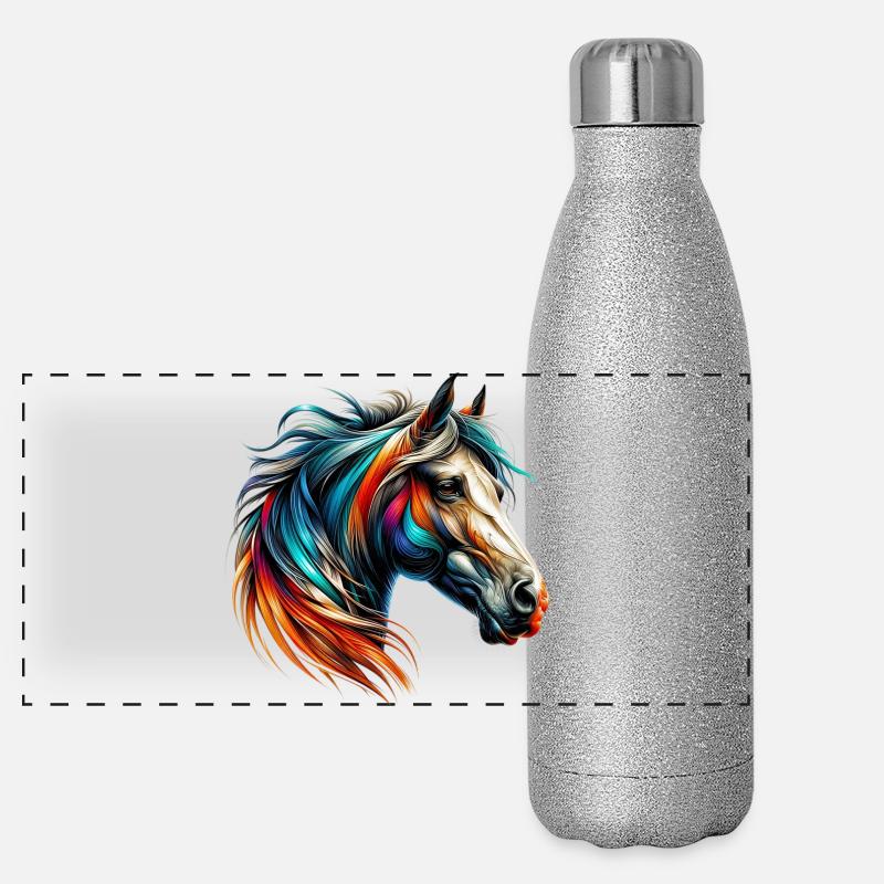 Pferd Panorama Glitzer Isolierflasche 500 ml