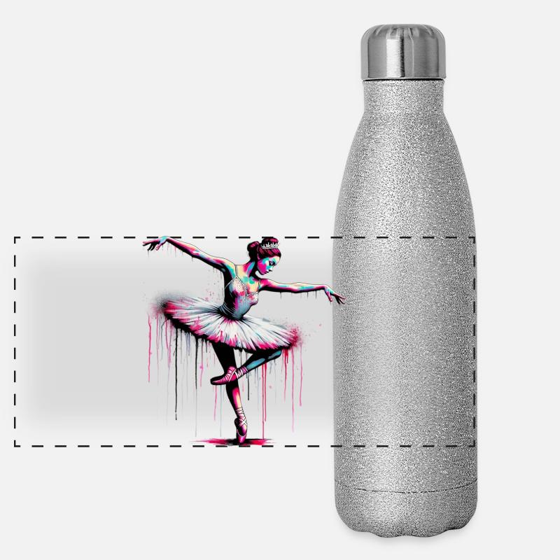 Balletttänzerin mit Tutu Panorama Glitzer Isolierflasche 500 ml