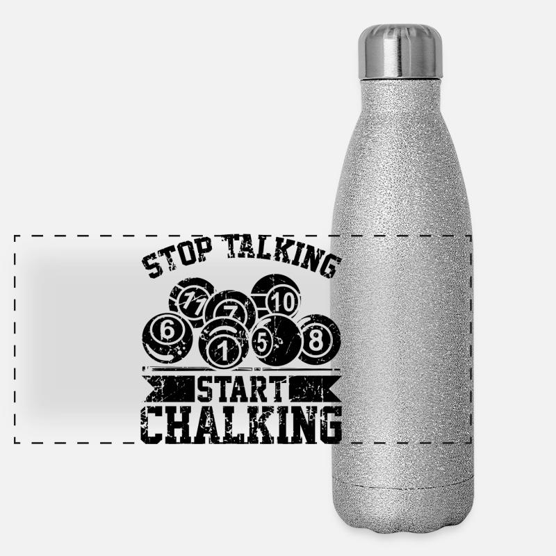 Funny billiard saying Panoramic Glitter Thermal Bottle 500 ml