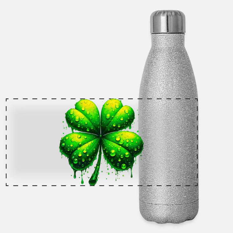 Four-leaf clover Panoramic Glitter Thermal Bottle 500 ml