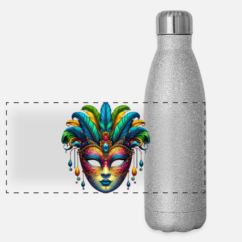 Masque du Carnaval de Venise Gourde isotherme panoramique pailletée 500 ml