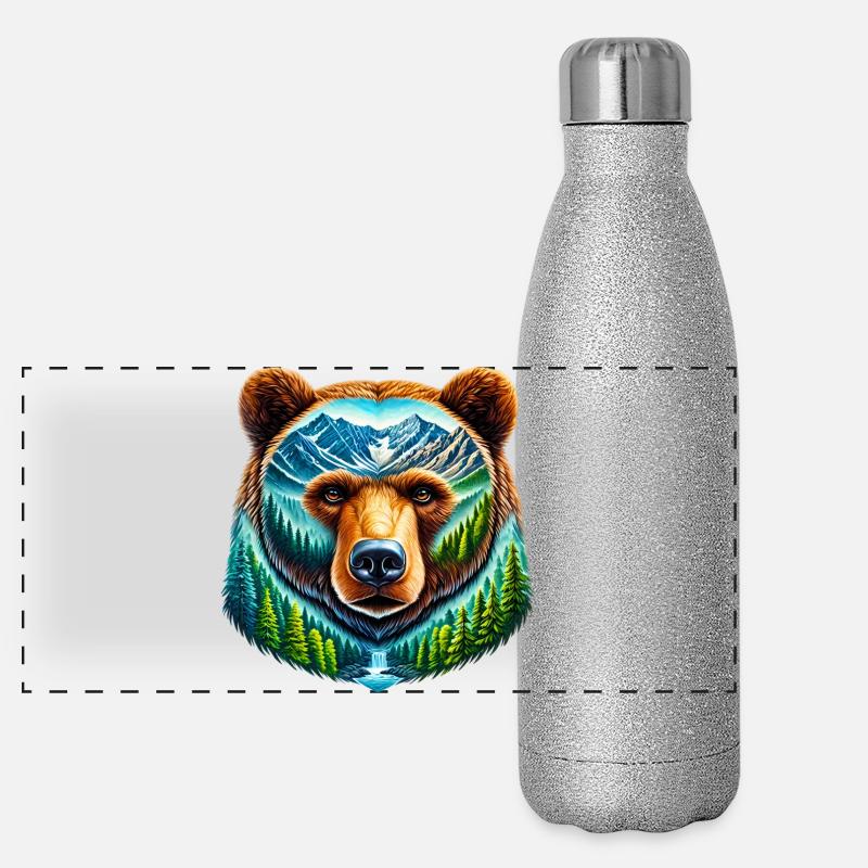 Ours Gourde isotherme panoramique pailletée 500 ml