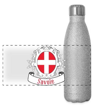 Savoie - Gourde isotherme panoramique pailletée 500 ml - paillettes argentées - Devant
