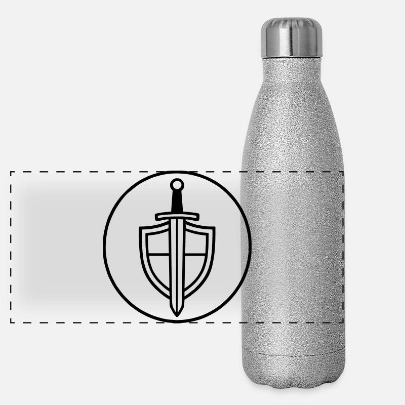 Épée et bouclier Gourde isotherme panoramique pailletée 500 ml