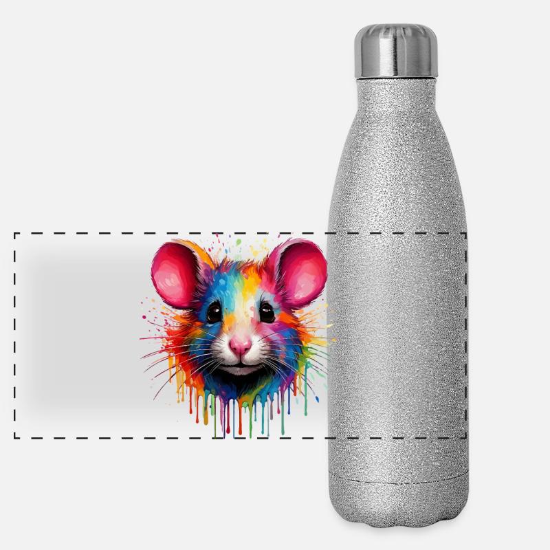 Rainbow Mouse Head Panoramic Glitter Thermal Bottle 500 ml