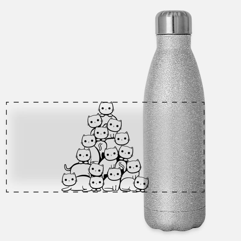 Chat Arbre de Noël Gourde isotherme panoramique pailletée 500 ml