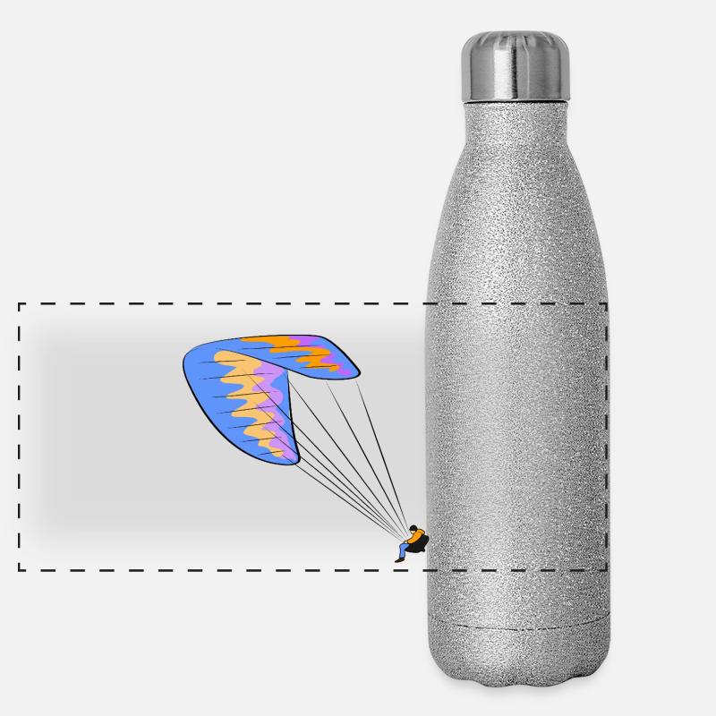 Paragliding Sport Panoramic Glitter Thermal Bottle 500 ml