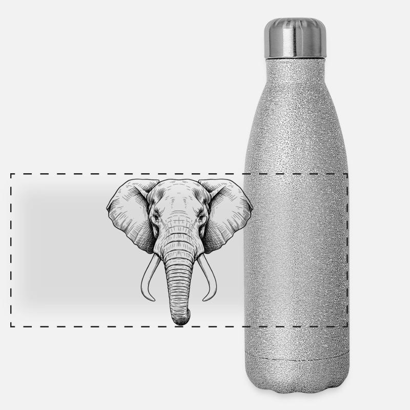 Elefant Panorama Glitzer Isolierflasche 500 ml