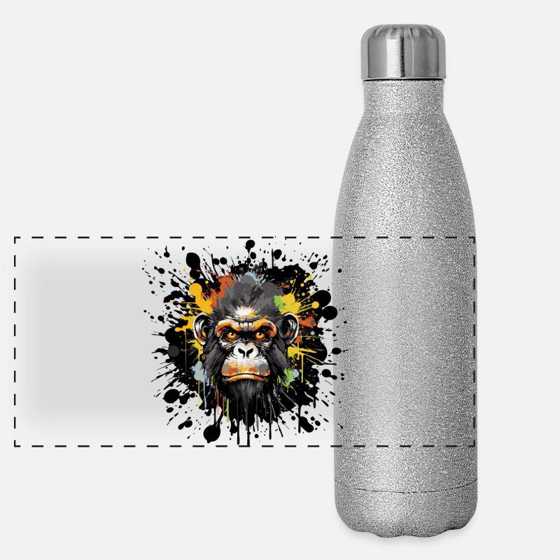 Graffiti Monkey Animal Panoramic Glitter Thermal Bottle 500 ml