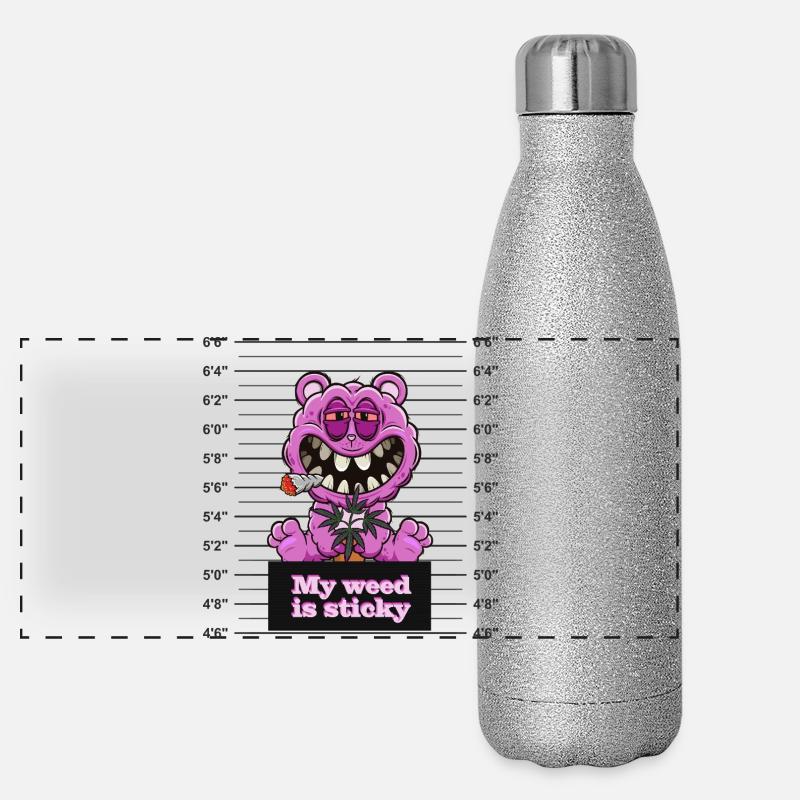 My weed is sticky Panoramic Glitter Thermal Bottle 500 ml