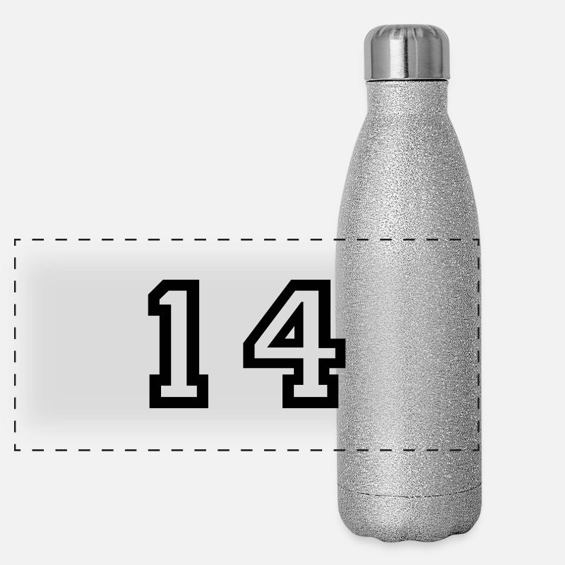 Nummer - 14 - vierzehn Panorama Glitzer Isolierflasche 500 ml
