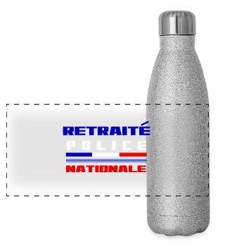 police - Gourde isotherme panoramique pailletée 500 ml - paillettes argentées - Devant