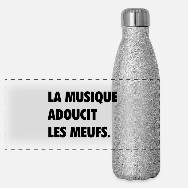 La musique adoucit les meufs Gourde isotherme panoramique pailletée 500 ml