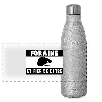 Fier d'être forain niolo - Gourde isotherme panoramique pailletée 500 ml - paillettes argentées - Devant