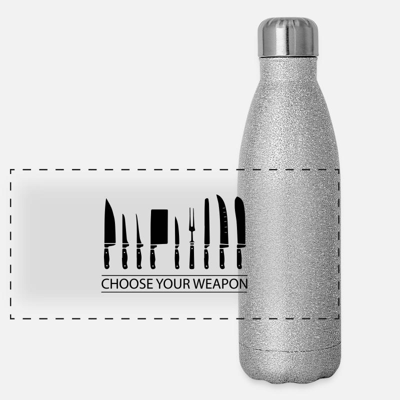 Beruf Koch Messer Geschenk Panorama Glitzer Isolierflasche 500 ml