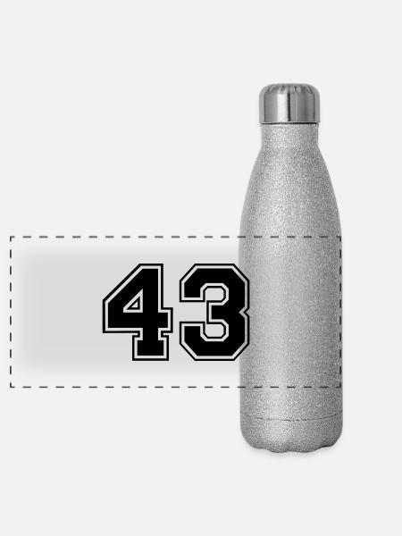 43 - Panoramic Glitter Thermal Bottle 500 ml - silver glitter - Front