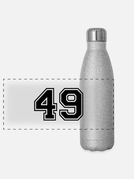 49 - Panorama Glitzer Isolierflasche 500 ml - Silber Glitzer - Vorne
