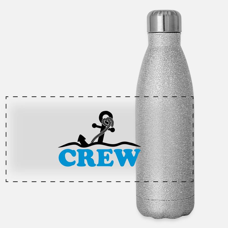 Anker unter Wasser Wellen Crew Design Panorama Glitzer Isolierflasche 500 ml