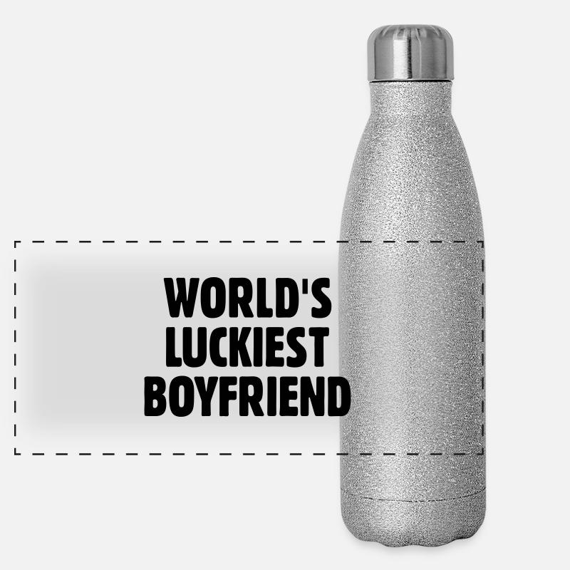 World's Luckiest Boyfriend Panoramic Glitter Thermal Bottle 500 ml