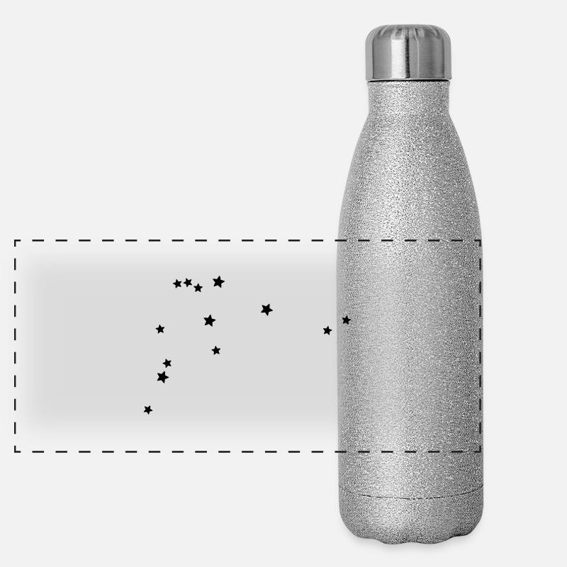 zodiac sign Aquarius Panoramic Glitter Thermal Bottle 500 ml