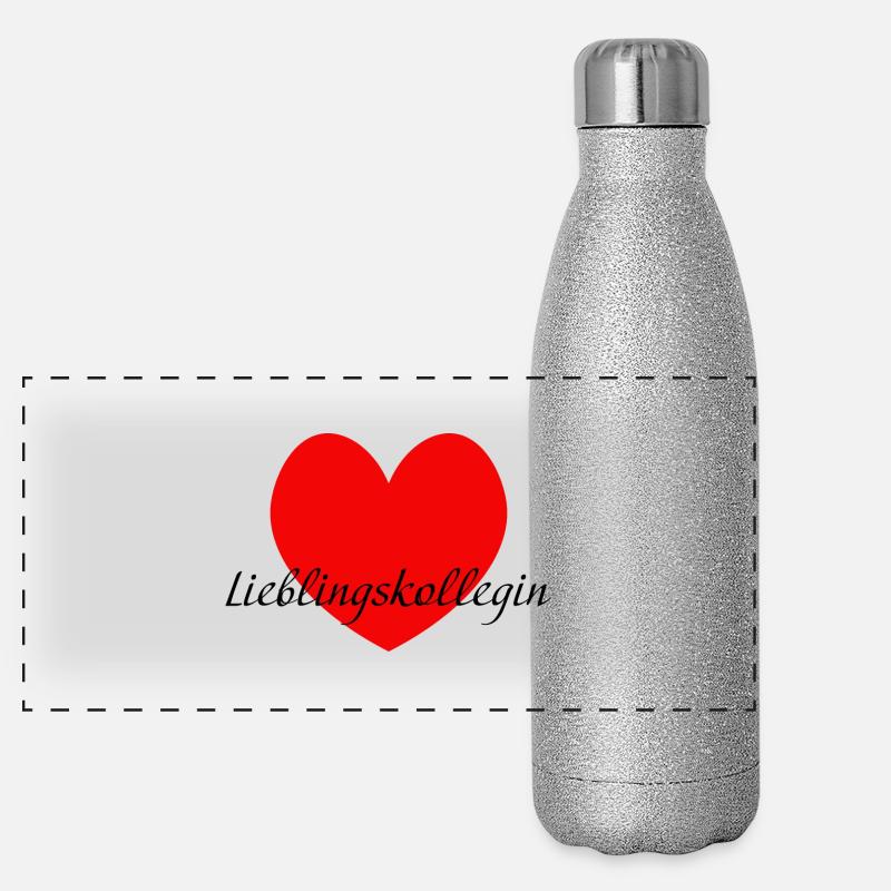 Lieblingskollegin Herz Panorama Glitzer Isolierflasche 500 ml