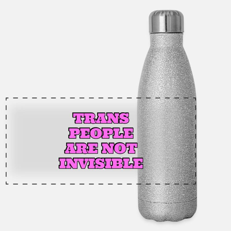 Trans-Menschen sind nicht unsichtbar Panorama Glitzer Isolierflasche 500 ml