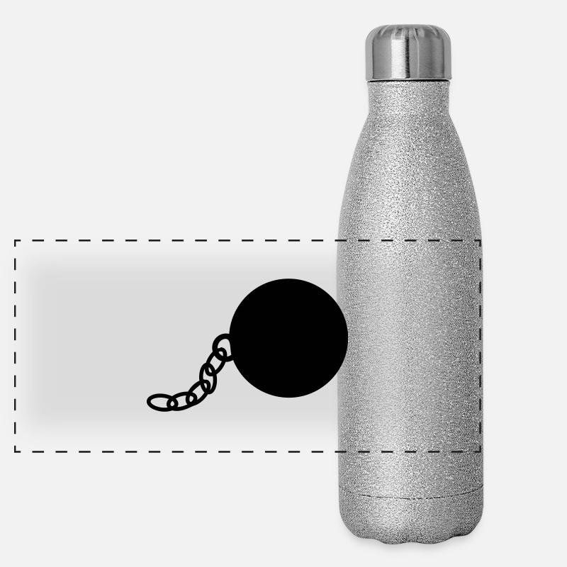 Kette und Eisenkugel Panorama Glitzer Isolierflasche 500 ml