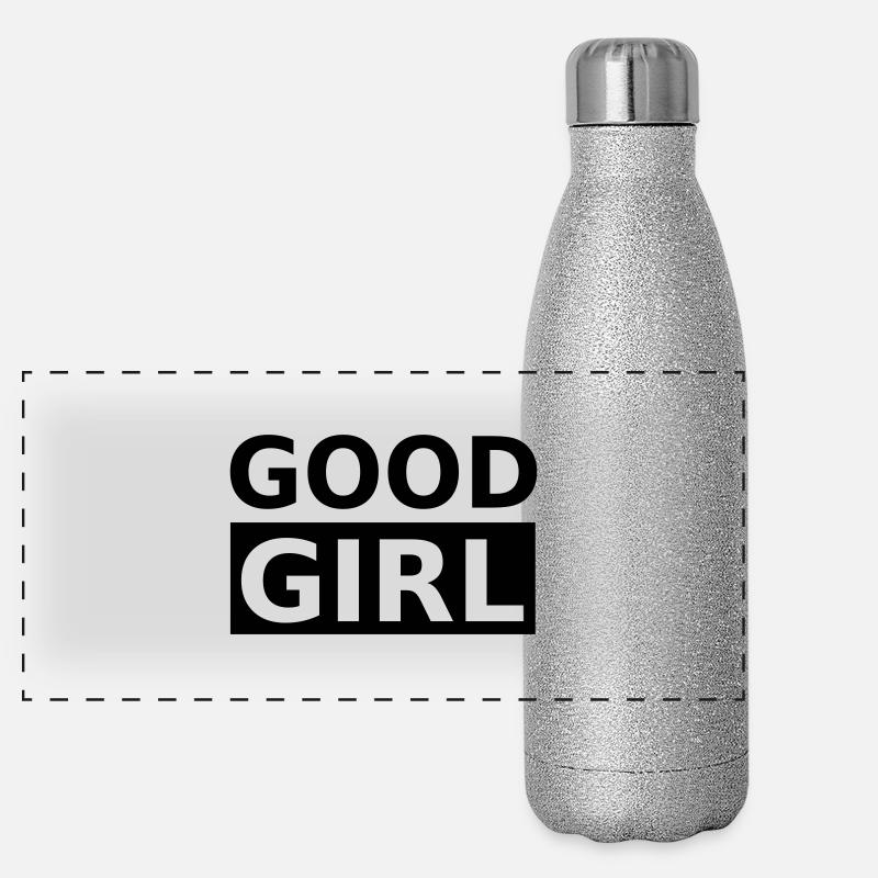Good Girl, gutes Mädchen Panorama Glitzer Isolierflasche 500 ml