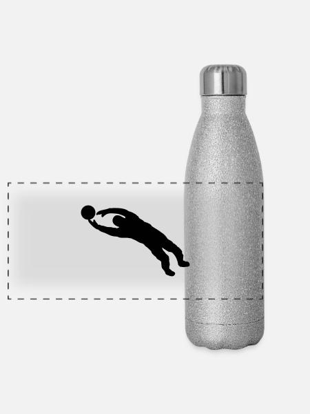 garde-but - Gourde isotherme panoramique pailletée 500 ml - paillettes argentées - Devant