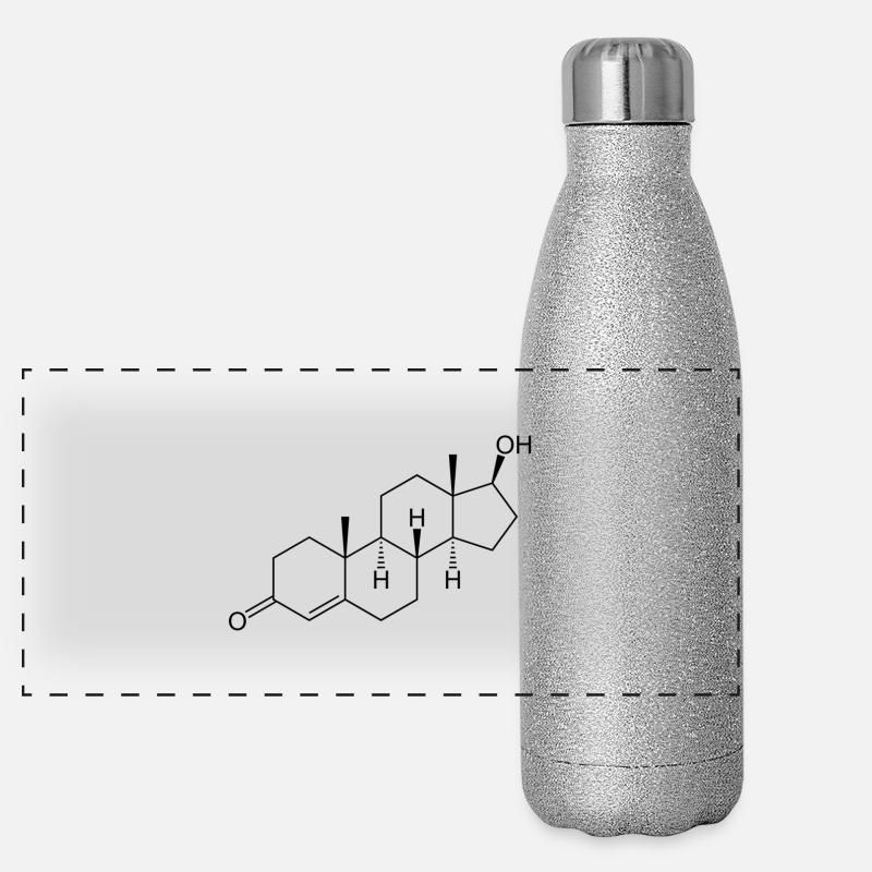 La testostérone - formule structurale chimique Gourde isotherme panoramique pailletée 500 ml