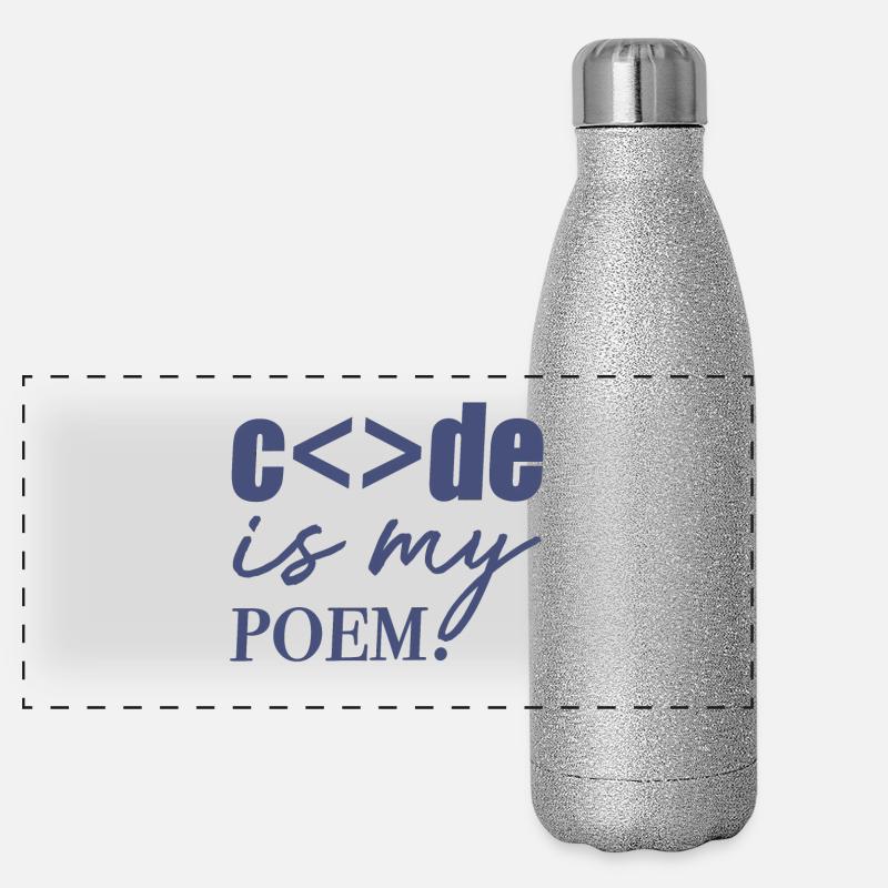 Code est mon Poème | Mode animaux Gourde isotherme panoramique pailletée 500 ml