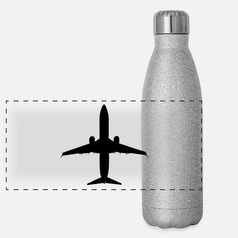 Flugzeug Panorama Glitzer Isolierflasche 500 ml
