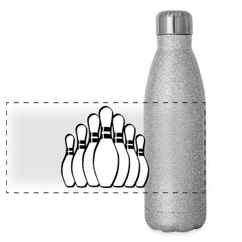 bowling - Panoramic Glitter Thermal Bottle 500 ml - silver glitter - Front