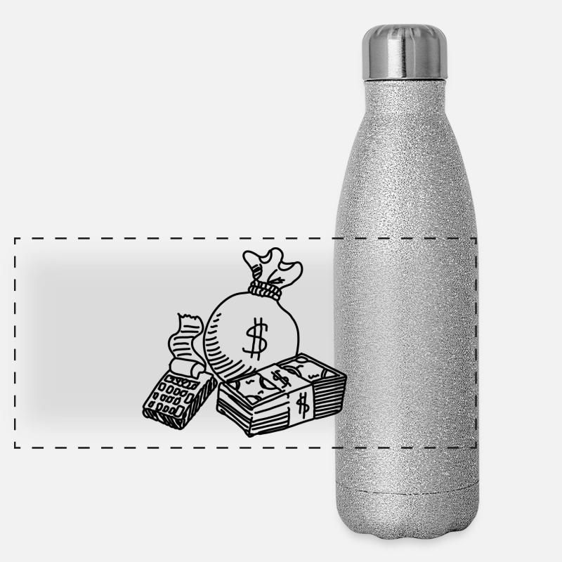 argent Gourde isotherme panoramique pailletée 500 ml