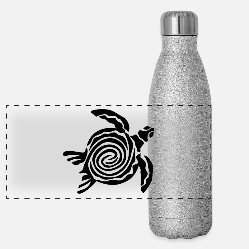 turtle schildkröte - Panorama Glitzer Isolierflasche 500 ml - Silber Glitzer