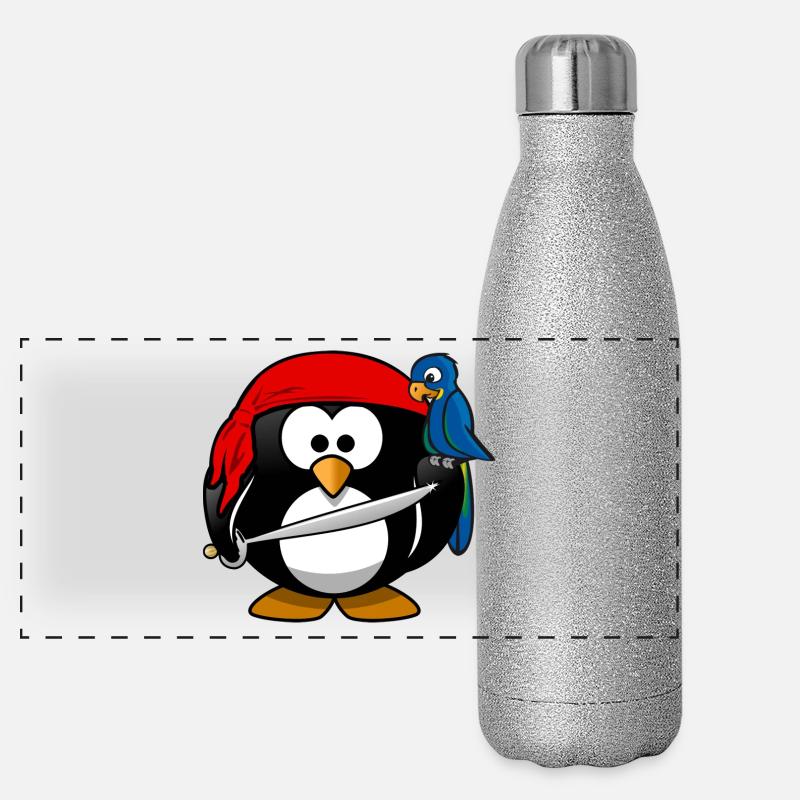 Pirate Tux Gourde isotherme panoramique pailletée 500 ml