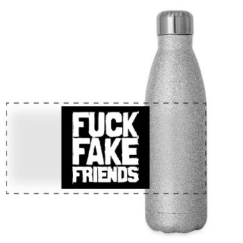 FUCK - Panoramic Glitter Thermal Bottle 500 ml - silver glitter - Front