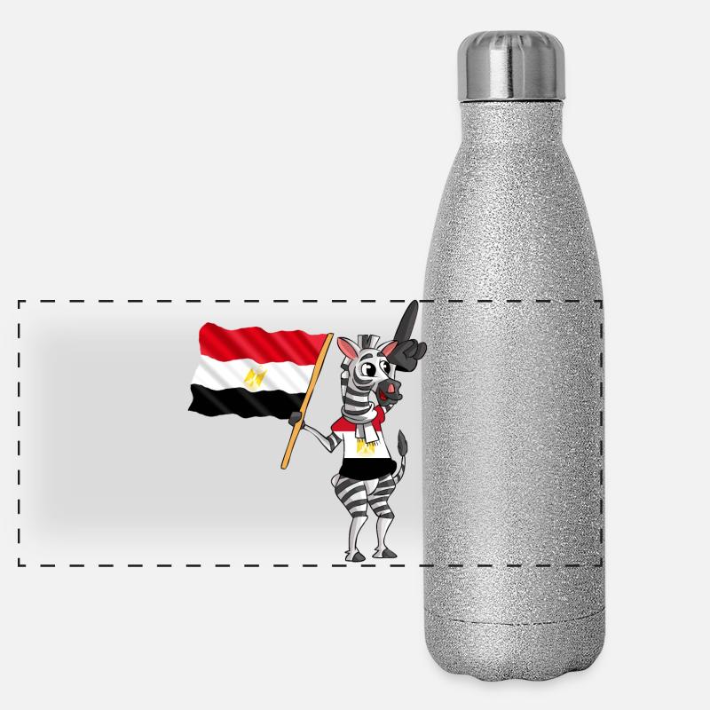 Ägypter Zebra Panorama Glitzer Isolierflasche 500 ml
