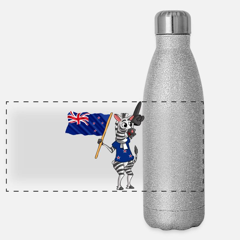 Neuseeländer Zebra Panorama Glitzer Isolierflasche 500 ml