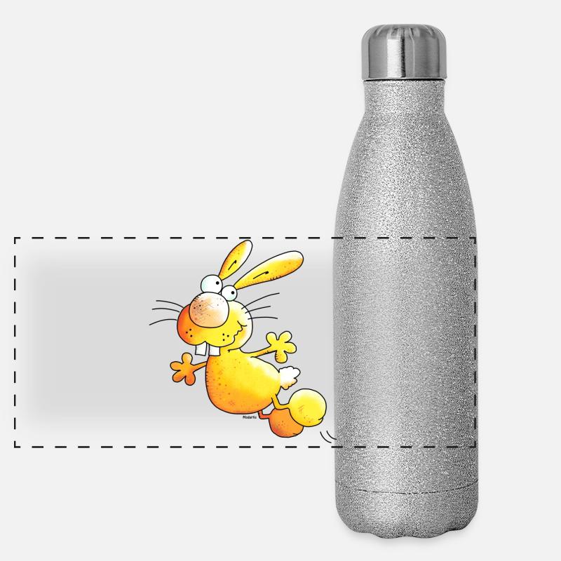 Crazy Hase - Hasen Panorama Glitzer Isolierflasche 500 ml