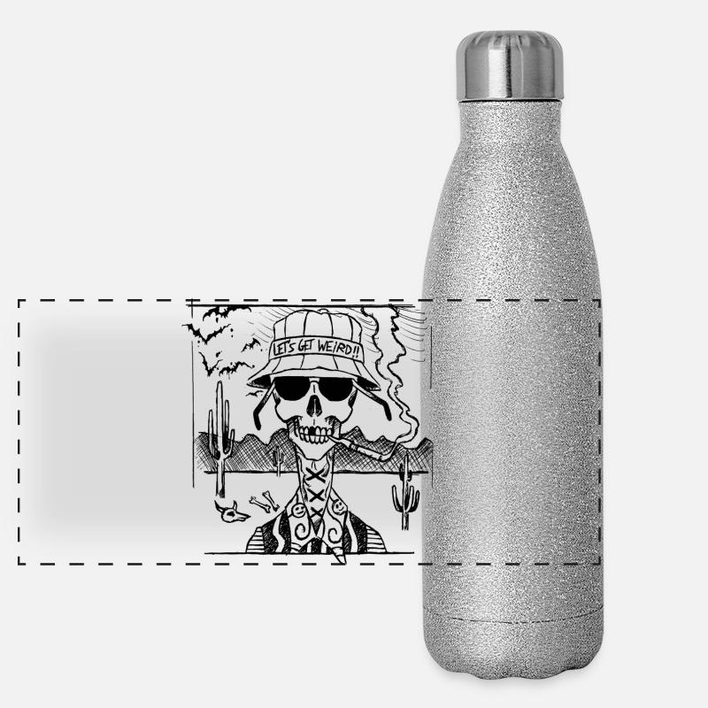 Let's get weird! - Panoramic Glitter Thermal Bottle 500 ml - silver glitter