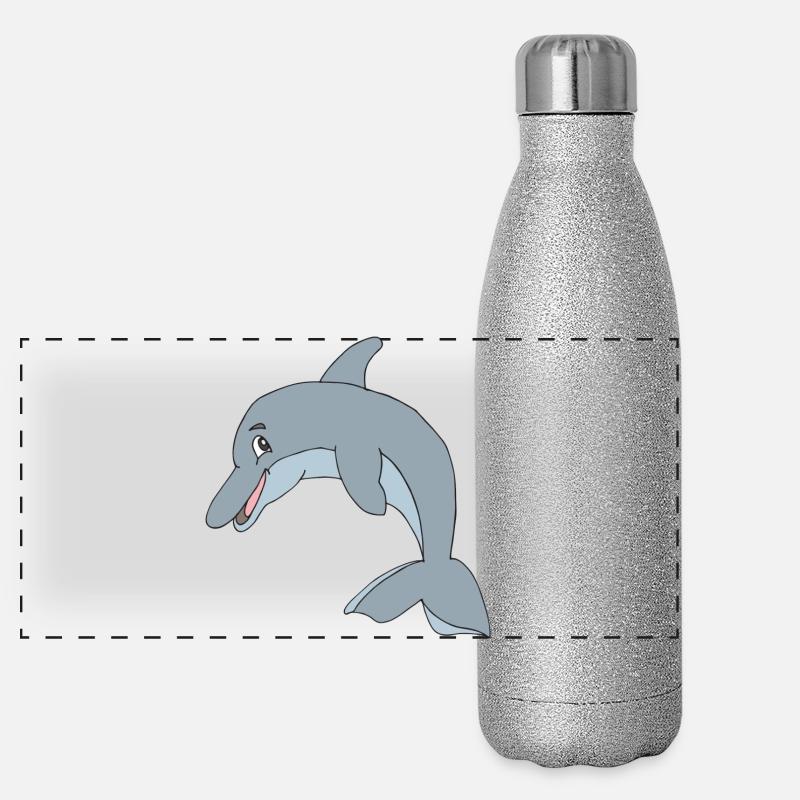 delphin Panorama Glitzer Isolierflasche 500 ml