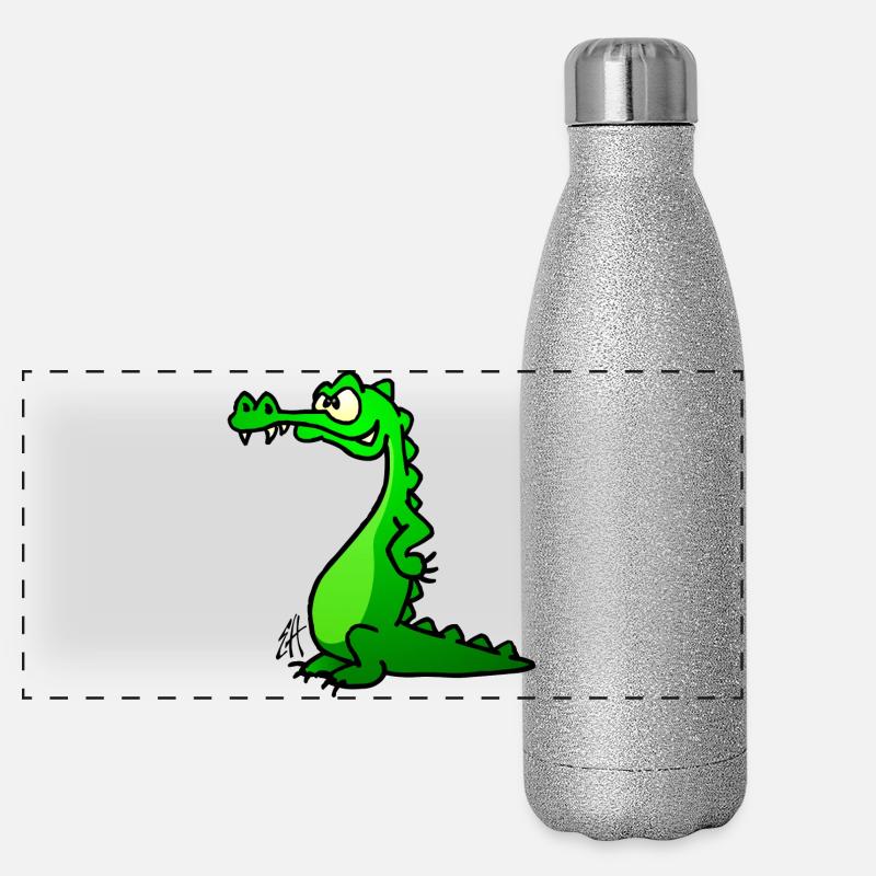 Crocodile Full Color Design Gourde isotherme panoramique pailletée 500 ml