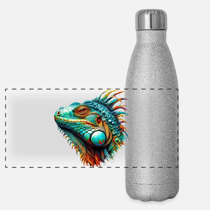 Leguan Panorama Glitzer Isolierflasche 500 ml