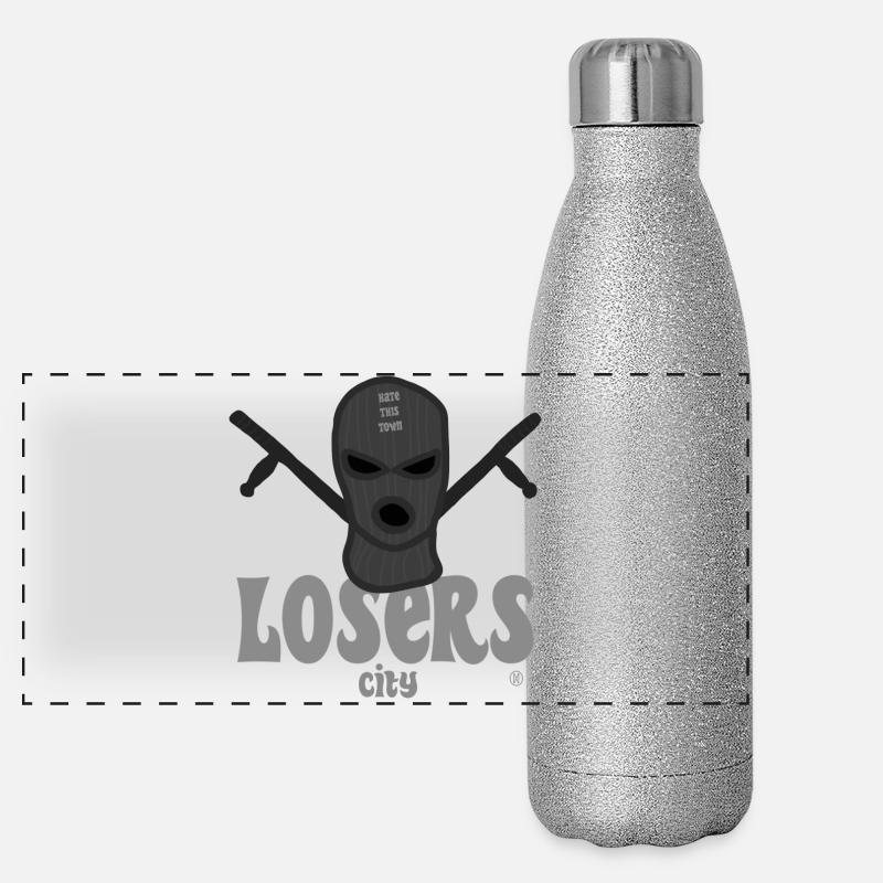 Schläger auf Protest Panorama Glitzer Isolierflasche 500 ml