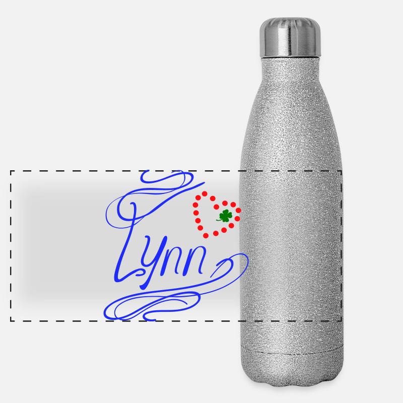 Lynn avec cœur et trèfle Gourde isotherme panoramique pailletée 500 ml