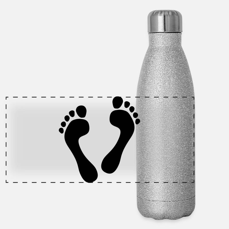 Barfuß-Herz - barefoot heart Panorama Glitzer Isolierflasche 500 ml