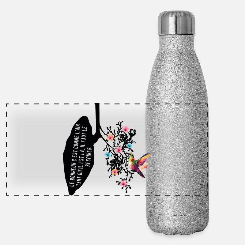 Quote design t-shirt Panoramic Glitter Thermal Bottle 500 ml