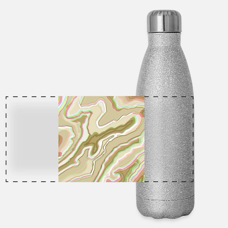 Diamant brun vert Gourde isotherme panoramique pailletée 500 ml